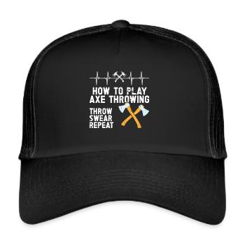 Axe Throw Axe Throwing Game - Trucker Cap - black/black - Front