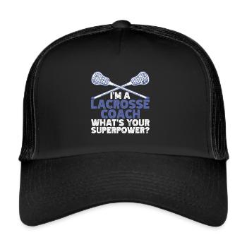 Lacrosse Coach Stick - Trucker Cap - black/black - Front