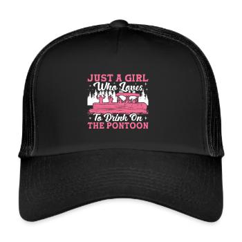 Ponton Queen -Bateau Ponton -Femmes - Casquette trucker  - noir/noir - Devant