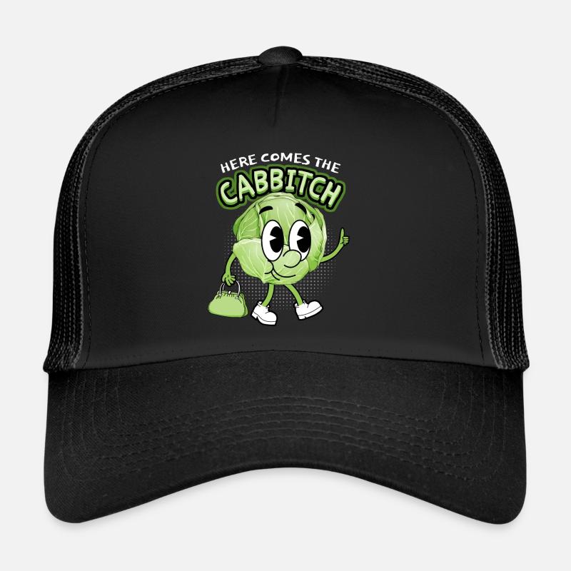 Cabbage, funny saying, Manga Cabbitch comic style Trucker Cap