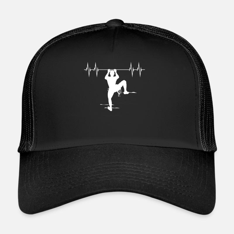 Klettern Herzschlag Linie Bergsteigen Geschenk Trucker Cap