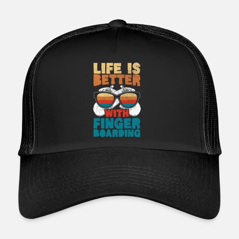 Das Leben ist besser mit Fingerboarding Griffbrett Trucker Cap