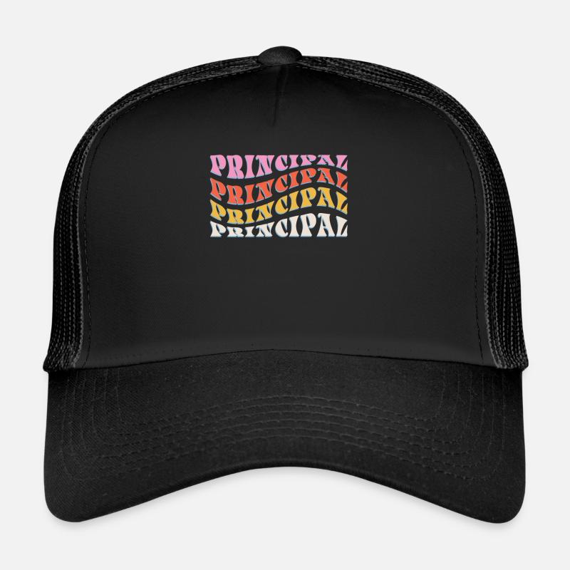 Principal Retro Groovy Wave School Director Trucker Cap