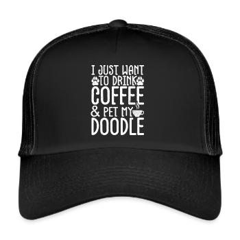 Golden Doodle Hundeliebhaber - Trucker Cap - Schwarz/Schwarz - Vorne