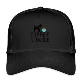 Golden Doodle Hundeliebhaber - Trucker Cap - Schwarz/Schwarz - Vorne