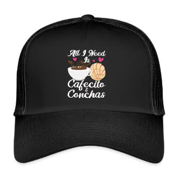 Cafecito y Chisme Concha's Pan dulce - Trucker Cap - black/black - Front