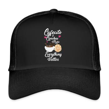 Cafecito y Chisme Concha's Pan dulce - Trucker Cap - black/black - Front