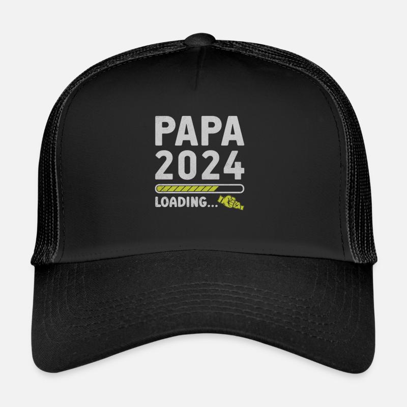 Schwangerschaft Werdende Eltern Geschenk Papa 2024 - Trucker Cap - Schwarz/Schwarz
