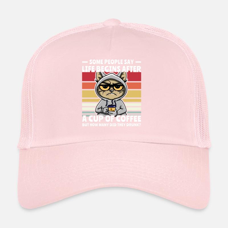 Retro Katze Kaffee Trucker Cap