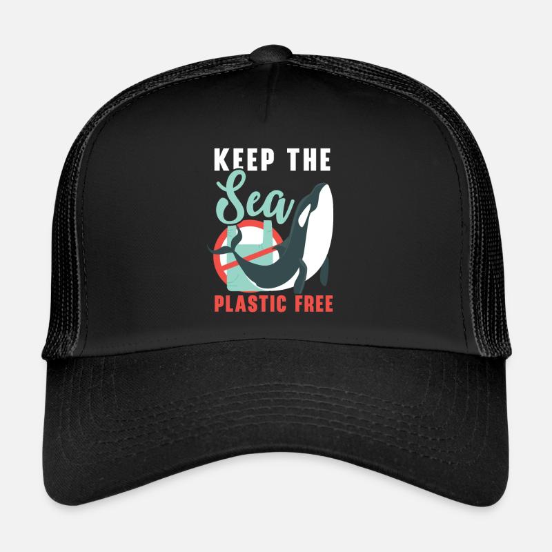 Halten Sie das Meer plastikfrei Orca Wal Tier Trucker Cap