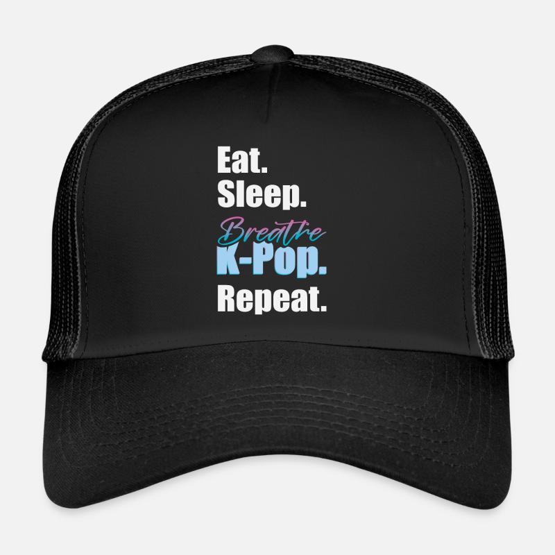 K-Pop Zitat Kpop Liebhaber - Trucker Cap - Schwarz/Schwarz