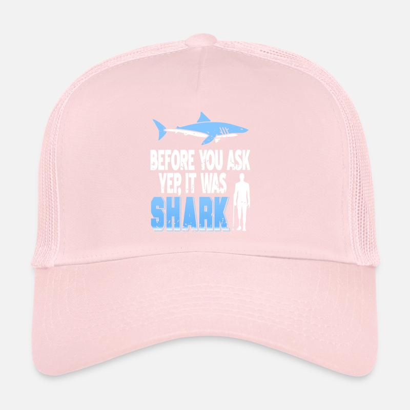 Yep It Was Shark Funny Prosthesis Prosthetic Trucker Cap