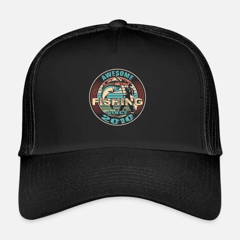 Awesome since 2010. Angel, Angler Geburtstag - Trucker Cap - Schwarz/Schwarz
