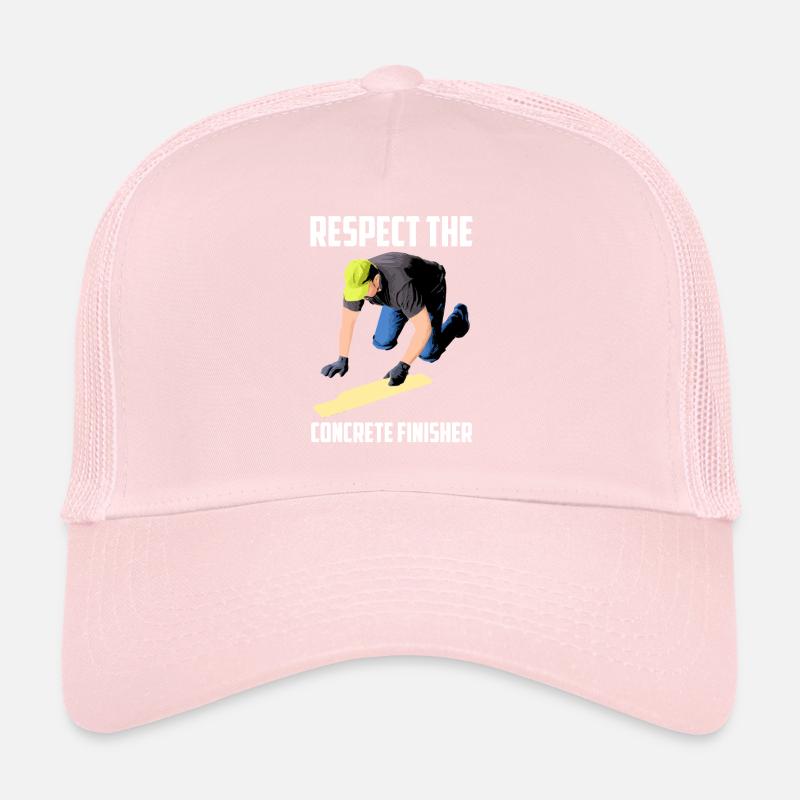 Respect The Concrete Finisher Construction Worker Trucker Cap