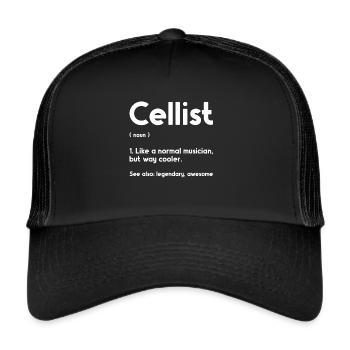 Cello -Musical instrument - Trucker Cap - black/black - Front
