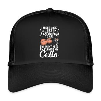 Cello -Musical instrument - Trucker Cap - black/black - Front
