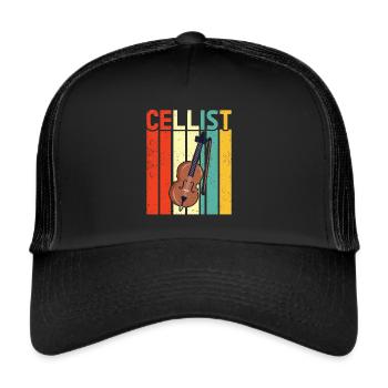 Cello -Musical instrument - Trucker Cap - black/black - Front
