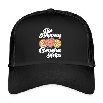 Conchas Pan dulce Latina Spanish - Trucker Cap - black/black - Front