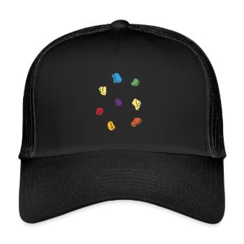 Wall climbing Bouldering rock face - Trucker Cap - black/black - Front
