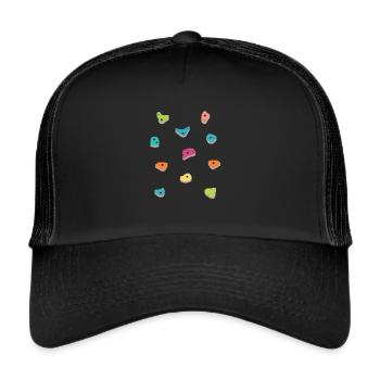 Wall climbing Bouldering rock face - Trucker Cap - black/black - Front
