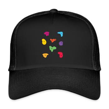 Wall climbing Bouldering rock face - Trucker Cap - black/black - Front