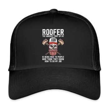 Roofer -Roof house repairs - Trucker Cap - black/black - Front