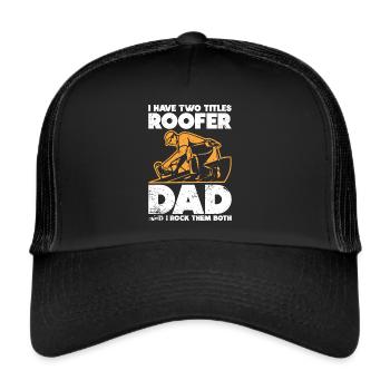 Roofer -Roof house repairs - Trucker Cap - black/black - Front