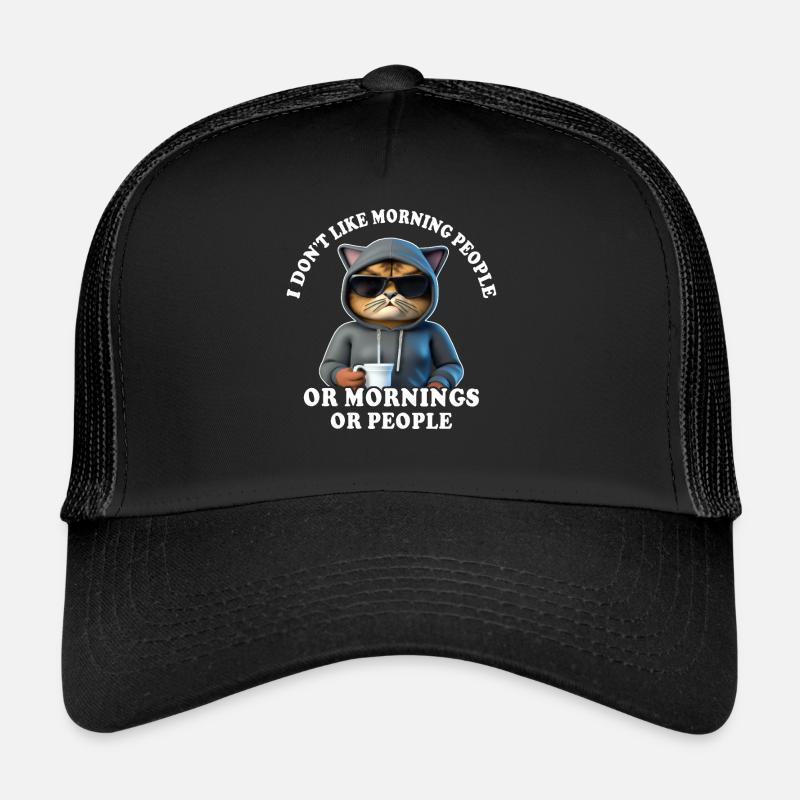 Morning grouch coffee drinker cat coffee Casquette trucker 