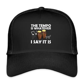 Conga Drum Musician Drumline - Trucker Cap - black/black - Front