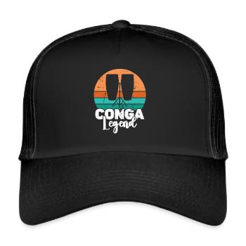 Conga Drum Musician Drumline - Trucker Cap - black/black - Front
