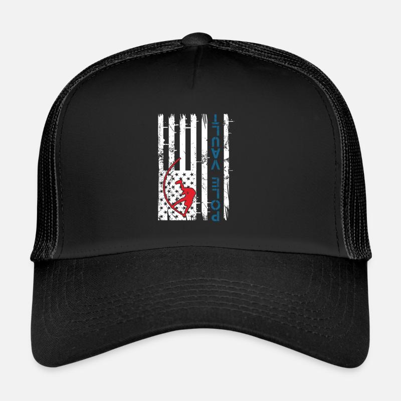 Pole Vaulting American Flag Upside Down Funny Trucker Cap