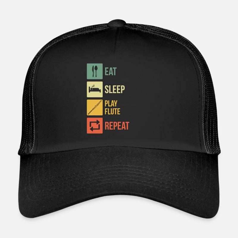 Querflöte Querflötenspieler Querflötist - Trucker Cap - Schwarz/Schwarz