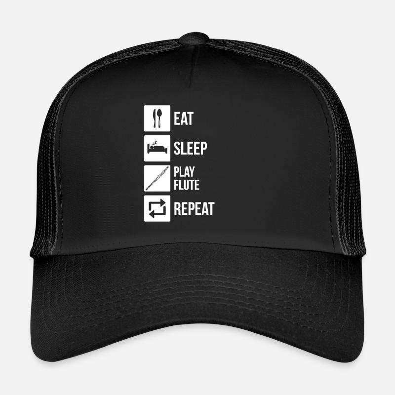 Querflöte Querflötenspieler Querflötist - Trucker Cap - Schwarz/Schwarz