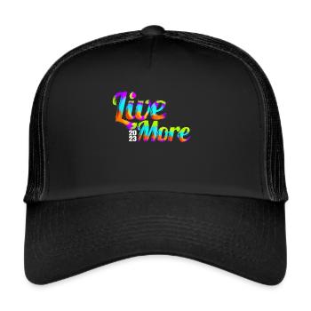 Colorful Logo Live More 2023 New Year - Trucker Cap - black/black - Front