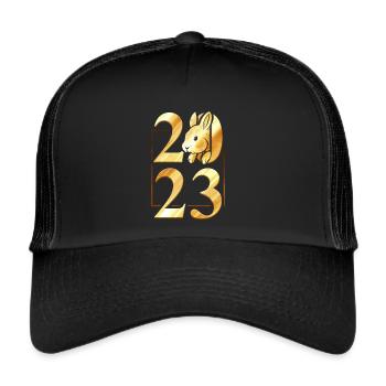 2023 - Le Nouvel An chinois du lapin - Casquette trucker  - noir/noir - Devant