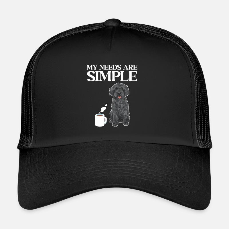 Labradoodle Dog - Trucker Cap - black/black