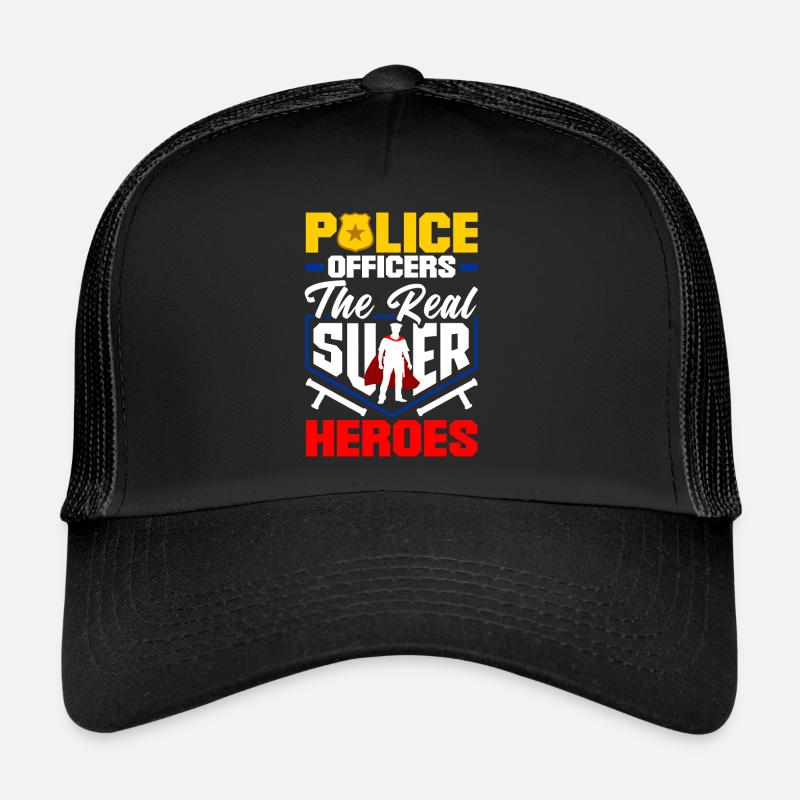 Real Heroes Father's Day Design for Policeman Trucker Cap