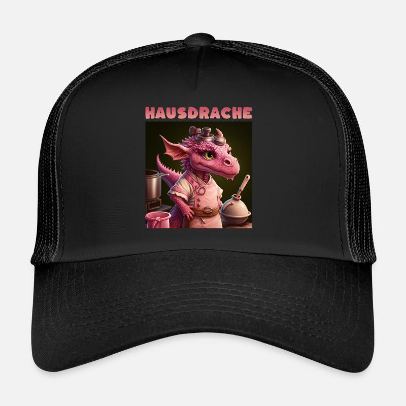 Hausdrache Hausdrachen Mutter Schwiegermama - Trucker Cap - Schwarz/Schwarz