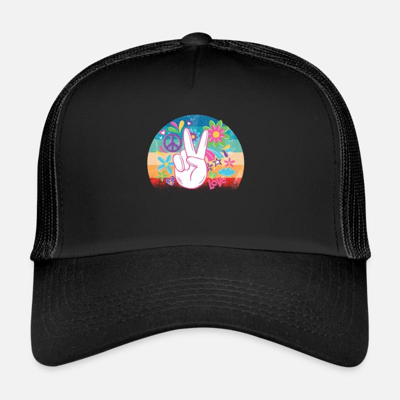 Hippie - Casquette trucker - noir/noir