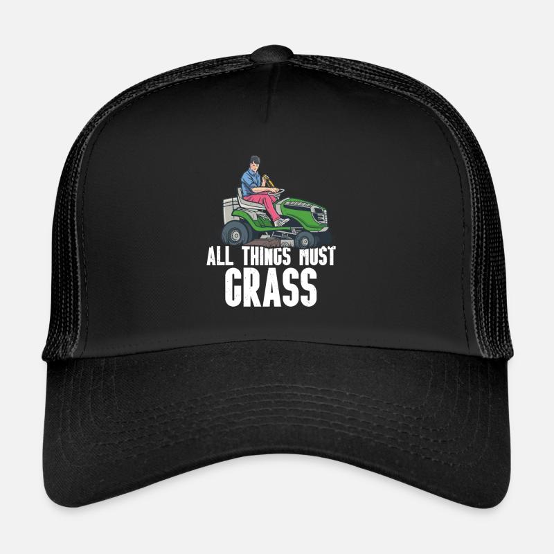 Rasenmähen - Trucker Cap - Schwarz/Schwarz