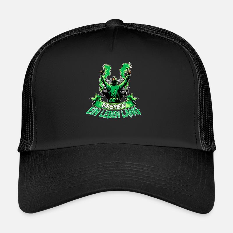 Bremen ein Leben lang - Trucker Cap - Schwarz/Schwarz