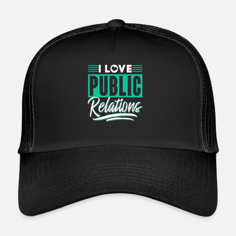 J’aime les relations publiques Métier de RP Casquette trucker 