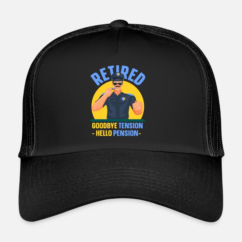 Im Ruhestand Tschüss Spannung Hallo Rente Polizei Trucker Cap