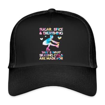 Patinage - Casquette trucker  - noir/noir - Devant