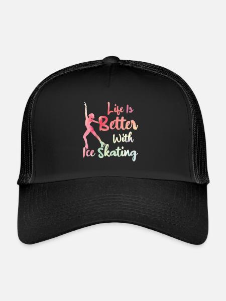 Eislaufen - Trucker Cap - Schwarz/Schwarz - Vorne