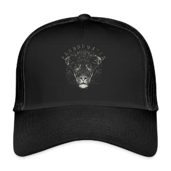 Réaliste Lion’s Head Fier chasseur de la savane - Casquette trucker  - noir/noir - Devant