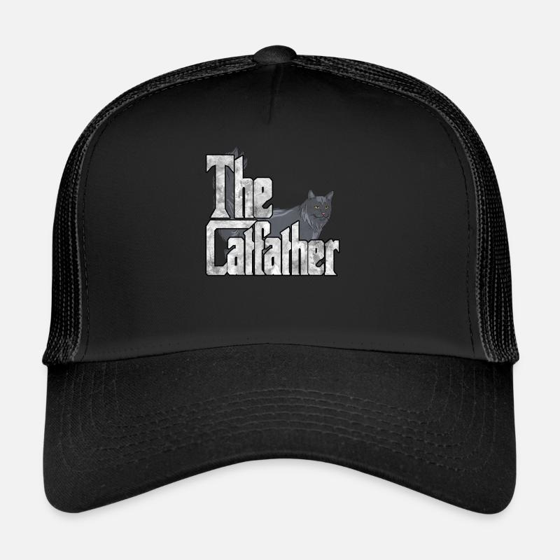 Cat Dad The Catfather Crazy Cat Father Kitty Daddy - Trucker Cap - Schwarz/Schwarz