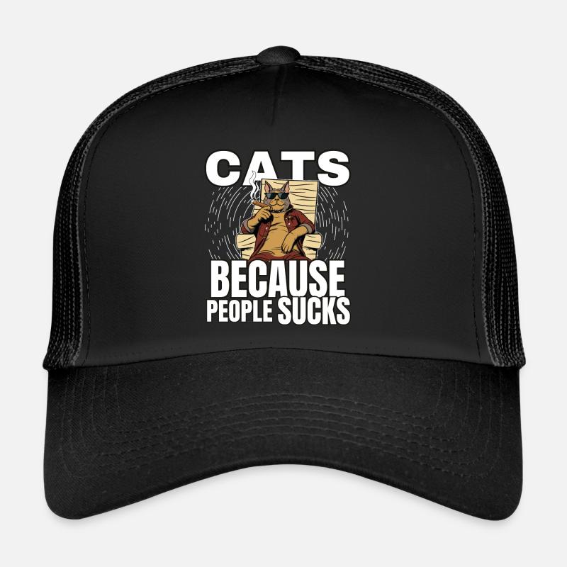 Cat Cat Cat Shirt Cat Gift Idea Kitten - Trucker Cap - black/black