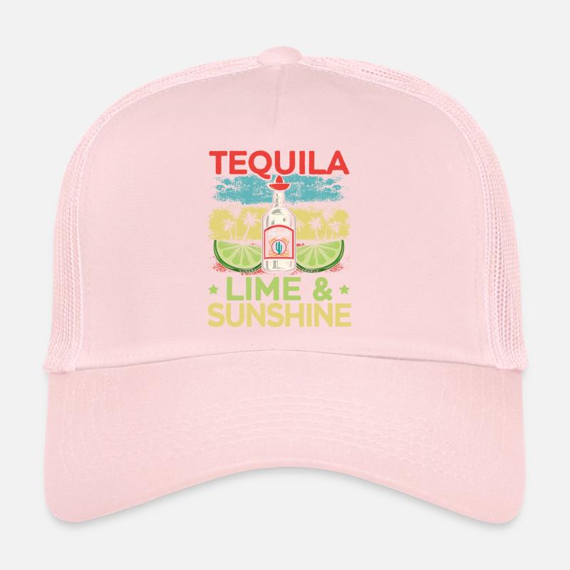 Tequila Lime And Sunshine Alcohol Drink Tequila Trucker Cap