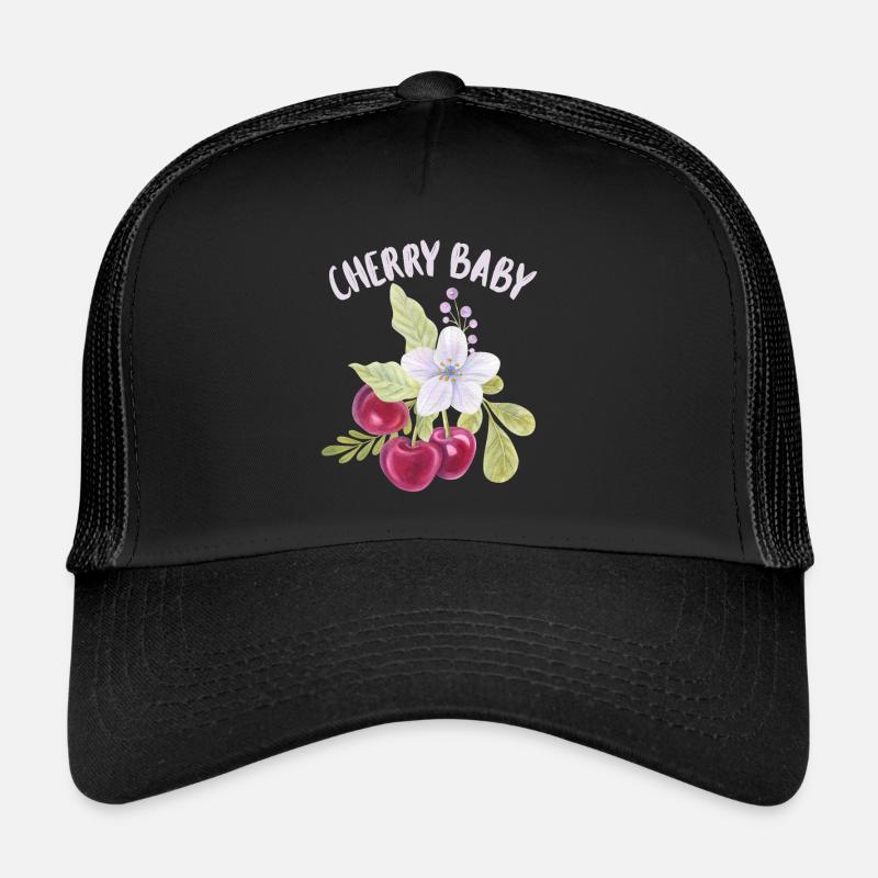 Cherry, Cherry-Fruit funny saying Cherry-Baby Trucker Cap